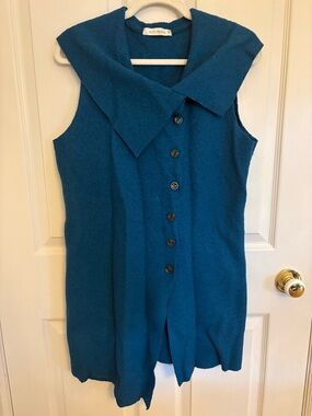 cut loose Teal Sleeveless Button-Front Vest